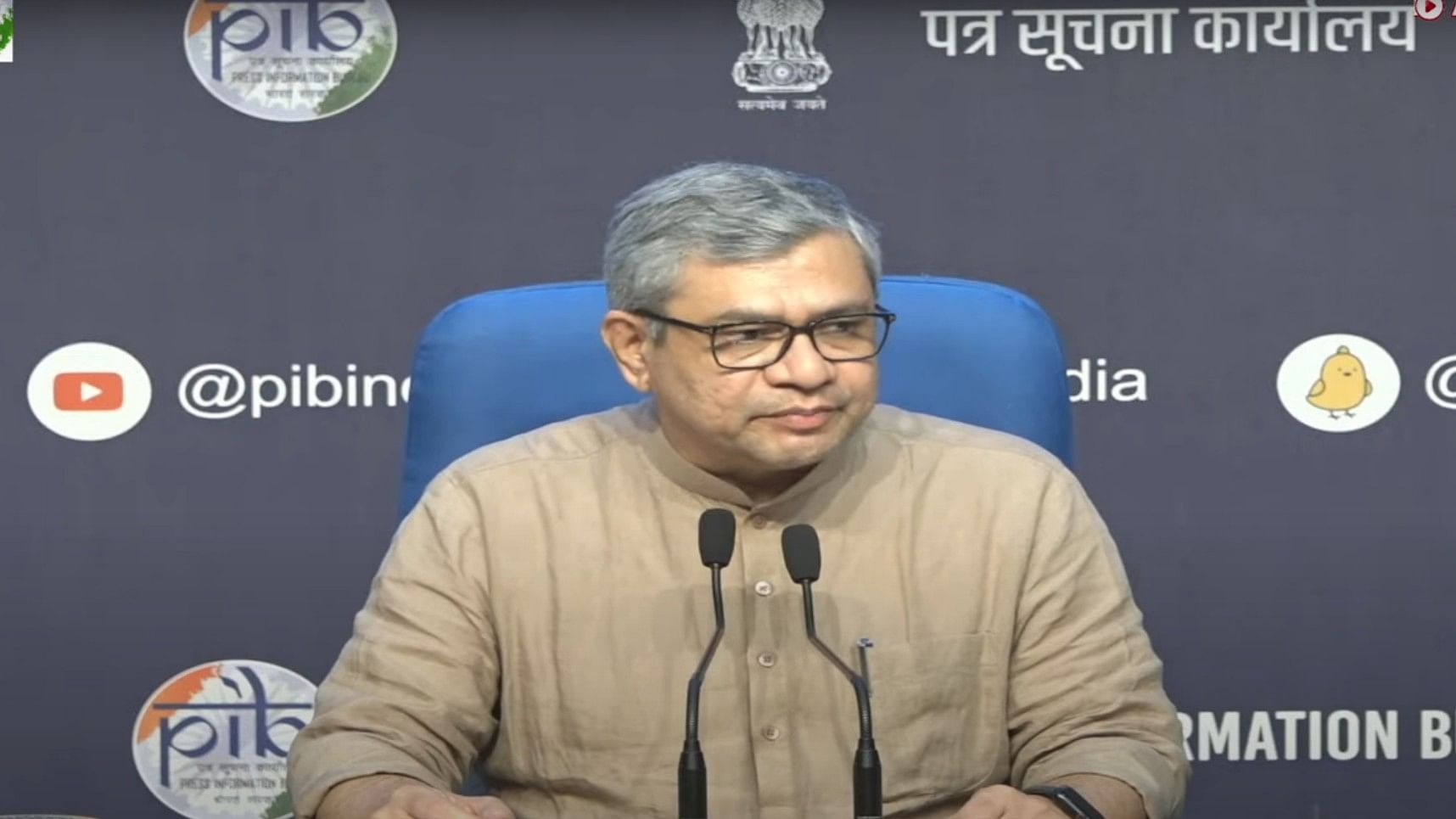 <div class="paragraphs"><p>Railway Minister Ashwini Vaishnaw during the Cabinet briefing.&nbsp;</p></div>